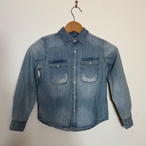 AG Adriano Goldschmied Kids Denim Chambray Button Down Shirt - NWT - Picture 1 of 5